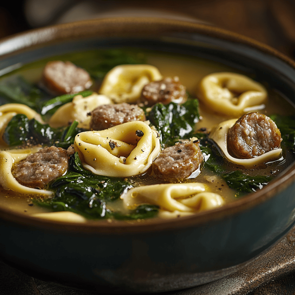 tortellini sausage soup with spinach