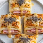 Swiss Cheese & Ham Puff Pastries with Poppy Seeds