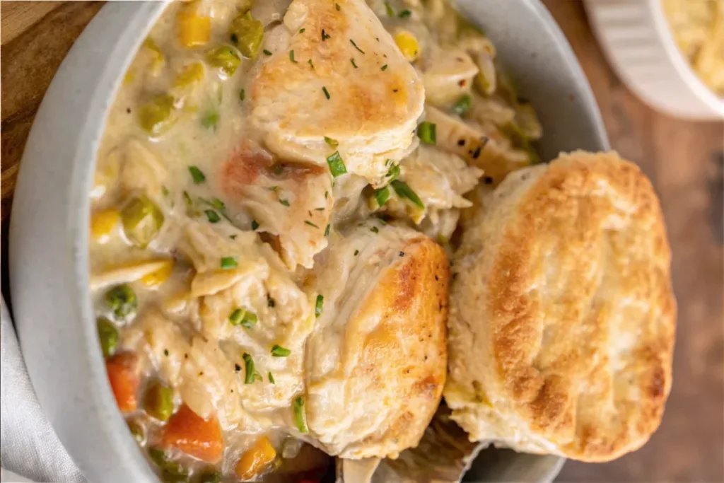 Chicken Pot Pie with Biscuits
