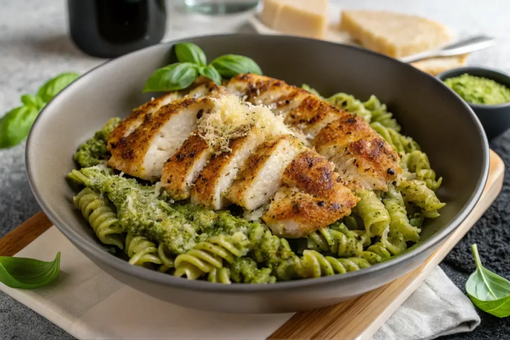 Pesto Pasta with Parmesan Chicken Perfection