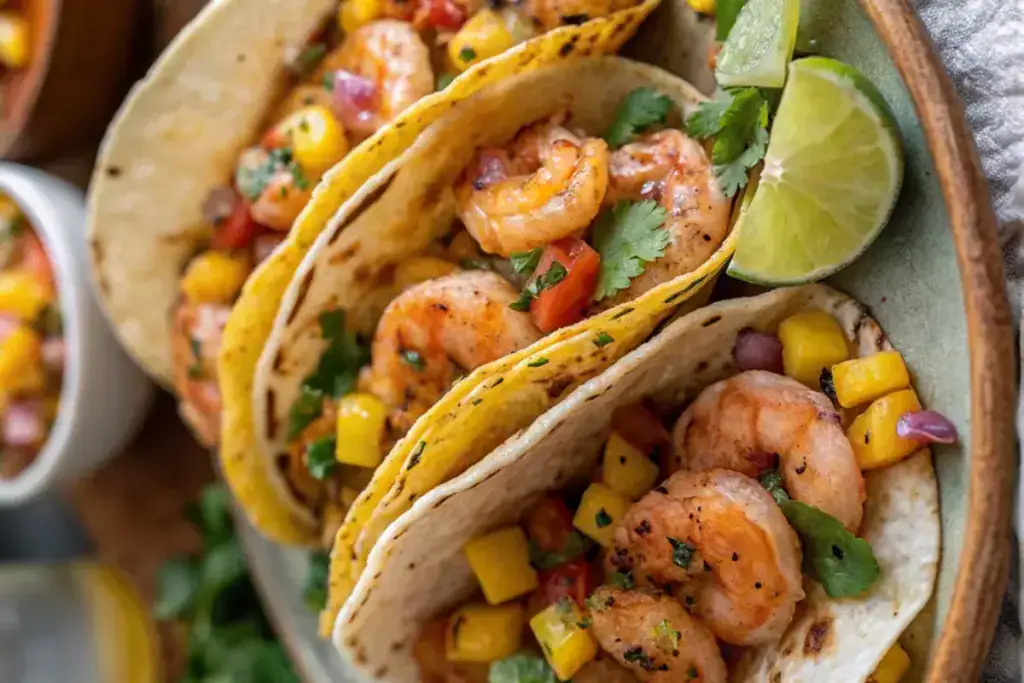 Spicy Shrimp Tacos with Mango Salsa