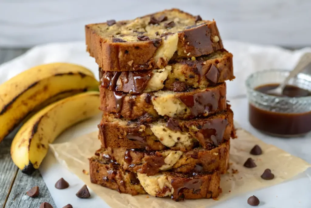 Chocolate Chip Banana Bread Slices