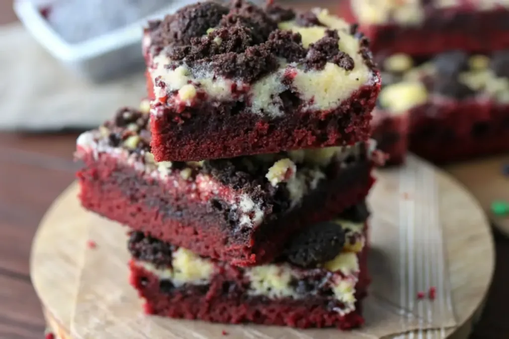 Cookies and Cream Red Velvet Bars