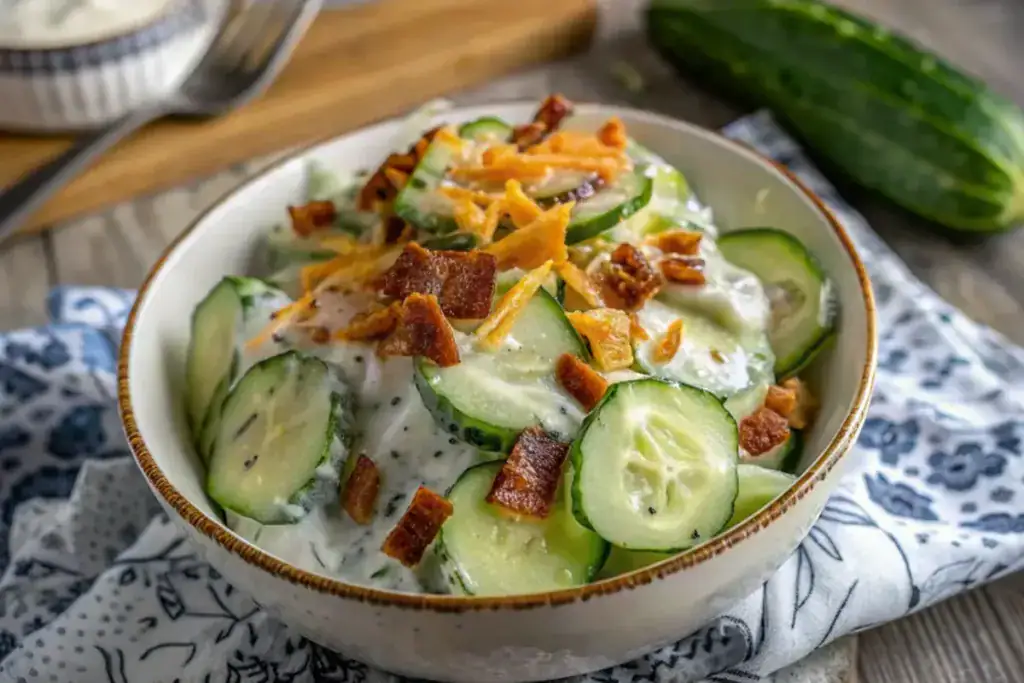 Creamy Cucumber Bacon Salad