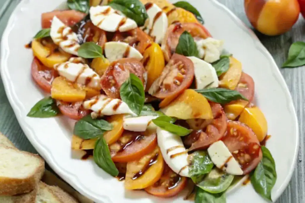 Peach and Tomato Caprese Salad