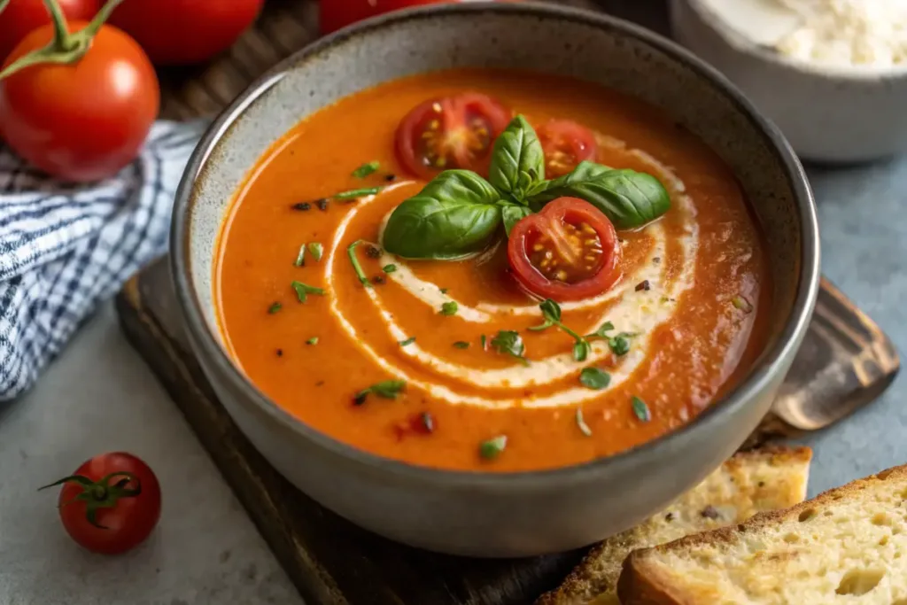 Tomato Soup with Fresh Tomatoes