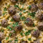 Creamy Swedish Meatball Pasta Bake
