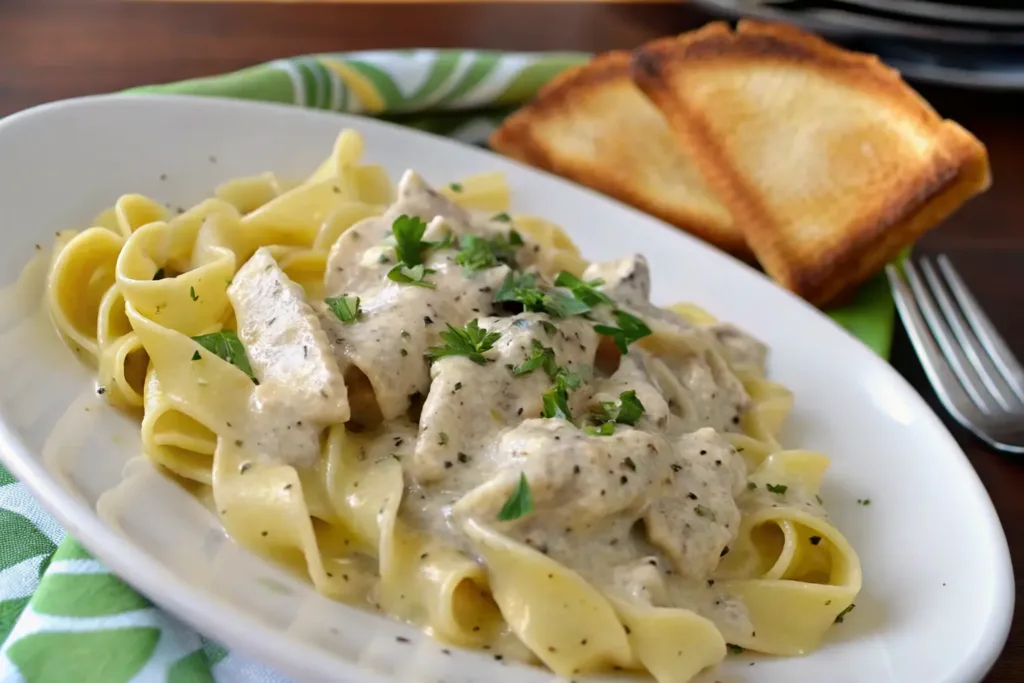 Slow Cooker Chicken Stroganoff