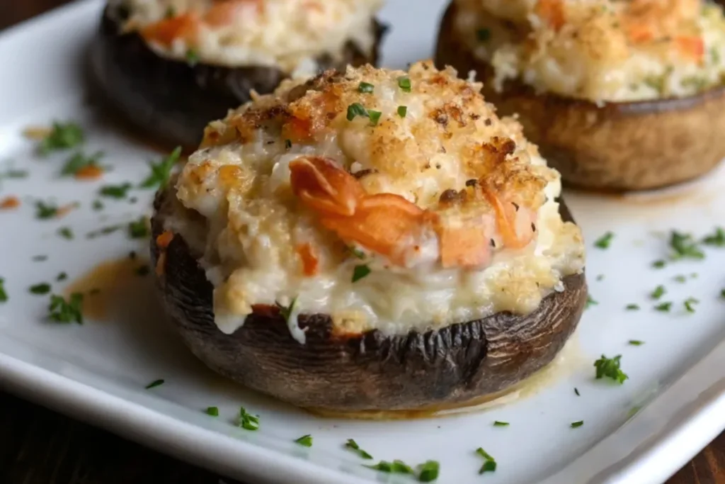 Crab and Shrimp Stuffed Mushrooms