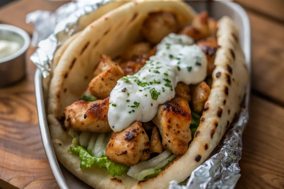 Greek Chicken Gyros with Homemade Tzatziki