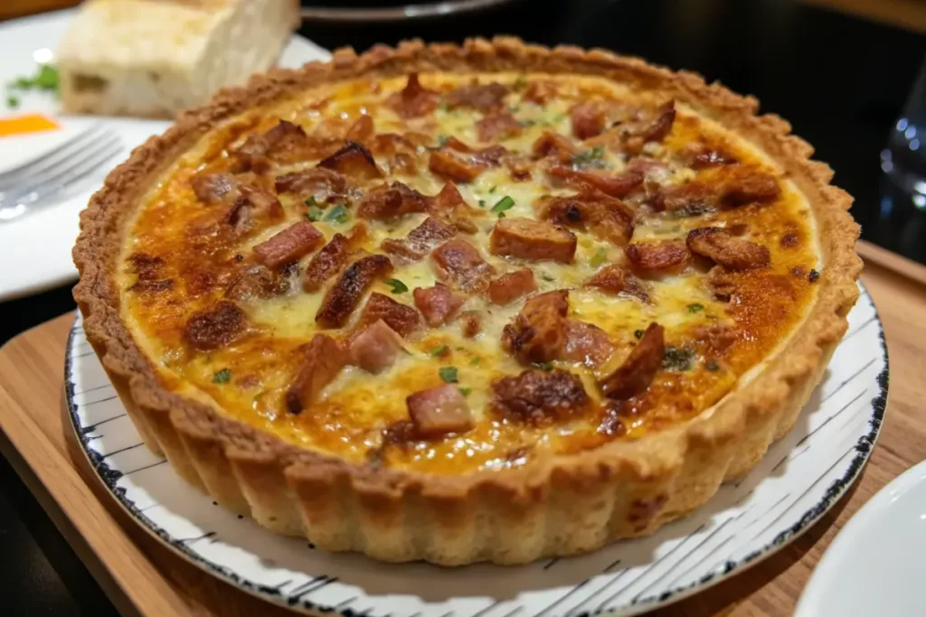 Homemade Savory Meat And Cheese Quiche