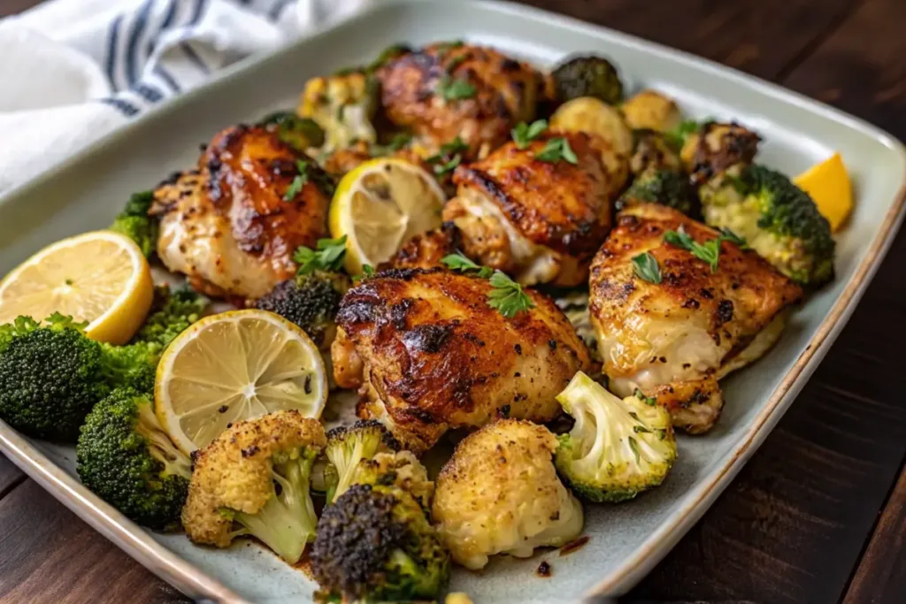 Chicken Thighs with Roasted Cauliflower