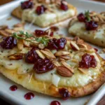 Crispy Flatbread with Brie, Cranberries & Toasted Almonds