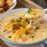 Easy Slow Cooker Cheesy Potato Soup with Ham
