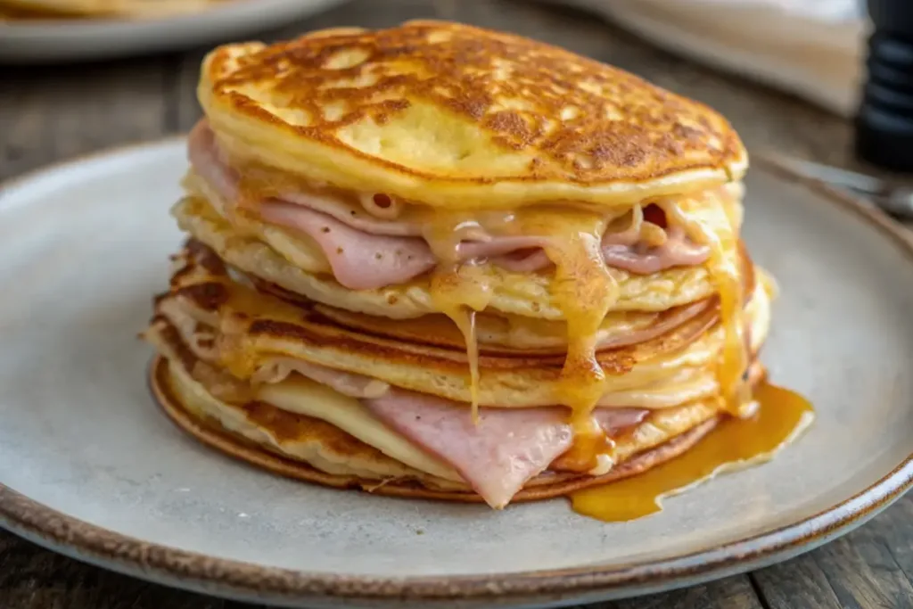 How to Make Savory Pancakes with Ham and Cheese