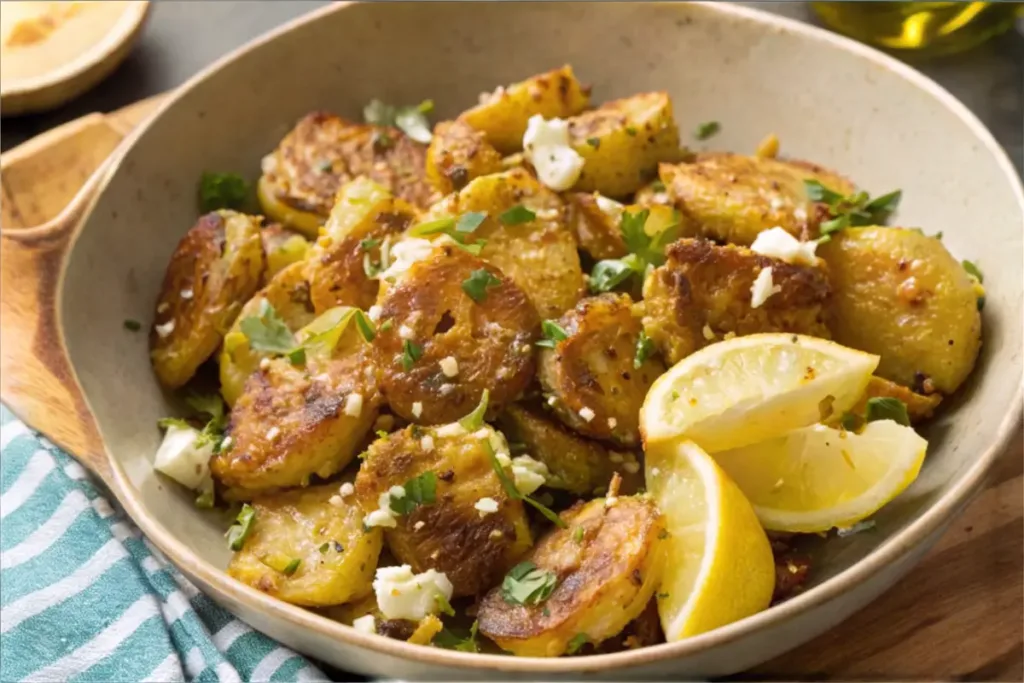 Crispy Lemon Feta Potato Salad