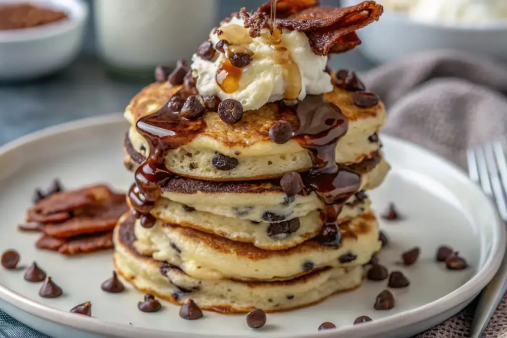 Fluffy Chocolate Chip Pancakes