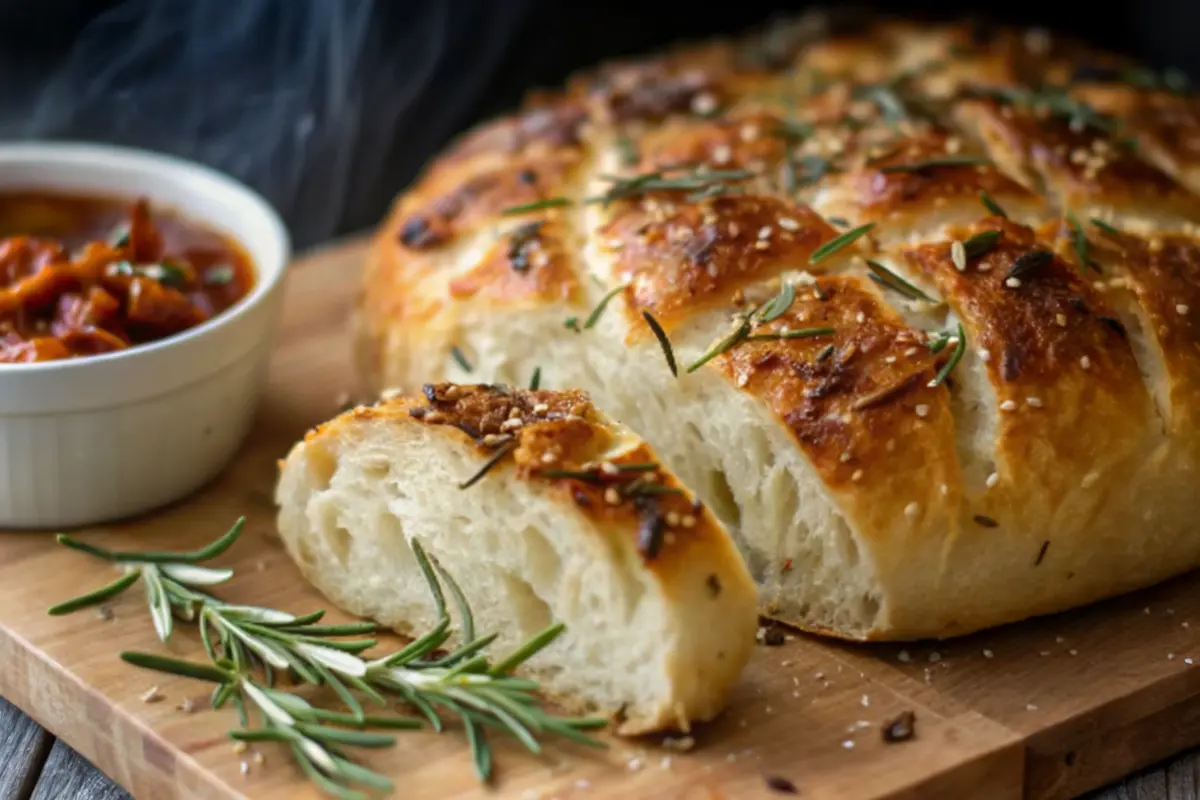 No-Knead Roasted Garlic Rosemary Bread