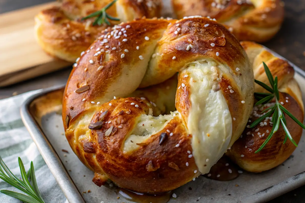 Mozzarella Stuffed Soft Pretzels