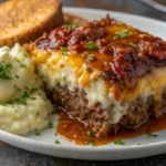 Meatloaf with Mashed Potatoes and Cheese
