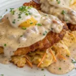 Egg Topped Hash Browns With Chicken Gravy