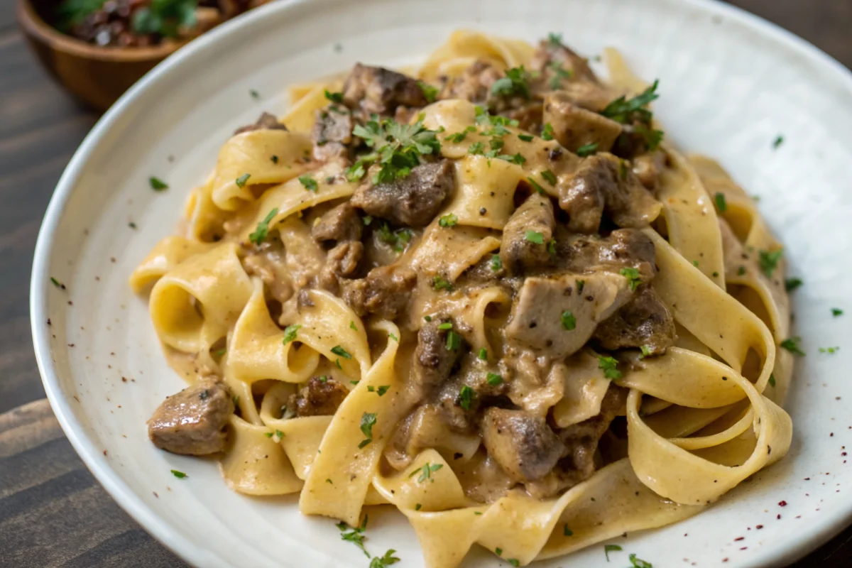 Beef Stroganoff with Egg Noodles
