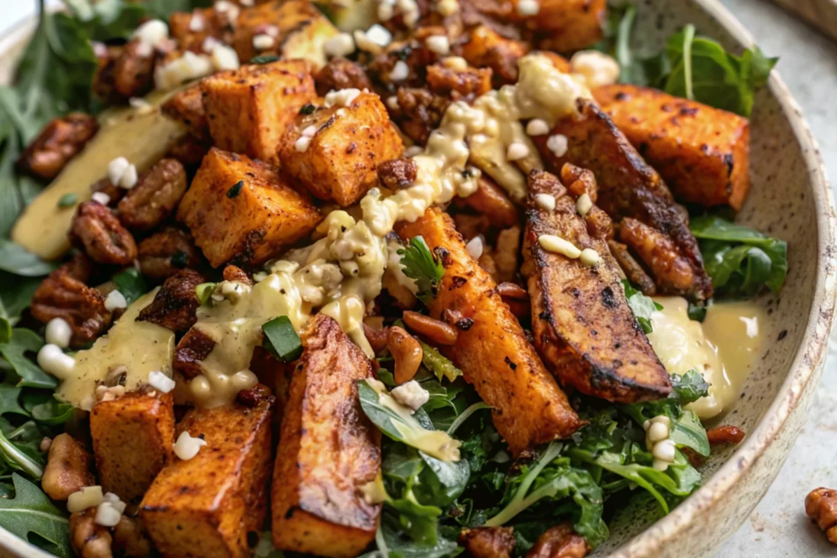Roasted Sweet Potato Salad with Honey Mustard