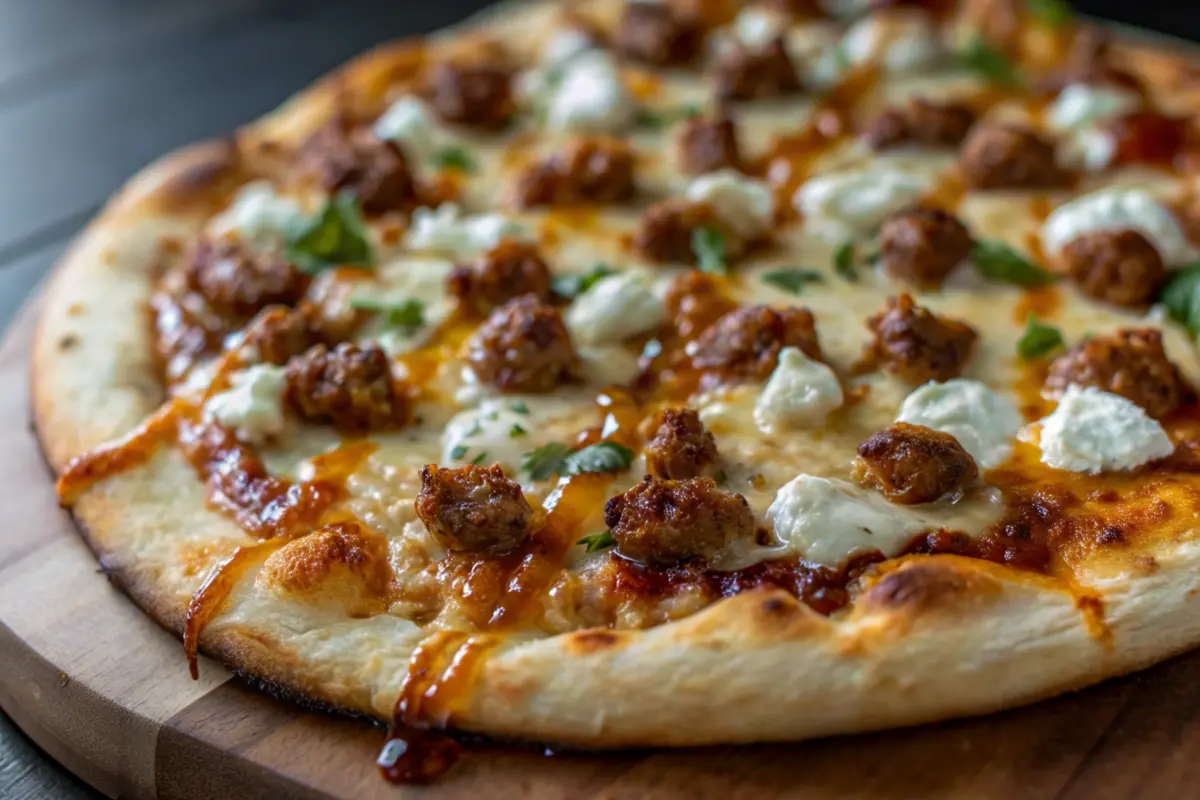 Hot Sausage Feta Honey Pizza
