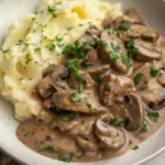 Creamy Mushroom Stroganoff with Mashed Potatoes