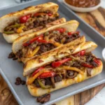 Griddled Pepper Cheesesteaks