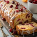 Cranberry Orange Bread with Vanilla Glaze