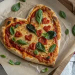 Heart Shaped Basil Pizza