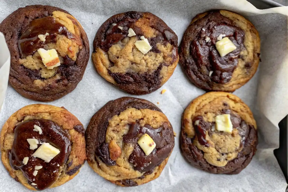 Brownie Swirl Cookies with Chocolate Chunks (Soft & Gooey!)