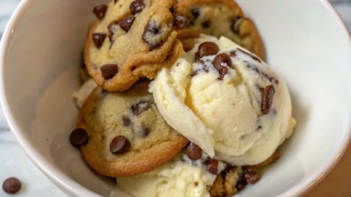 Cozy Chocolate Chip Cookie Ice Cream Bowl