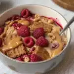 Biscoff Raspberry Baked Protein Oats Bowl