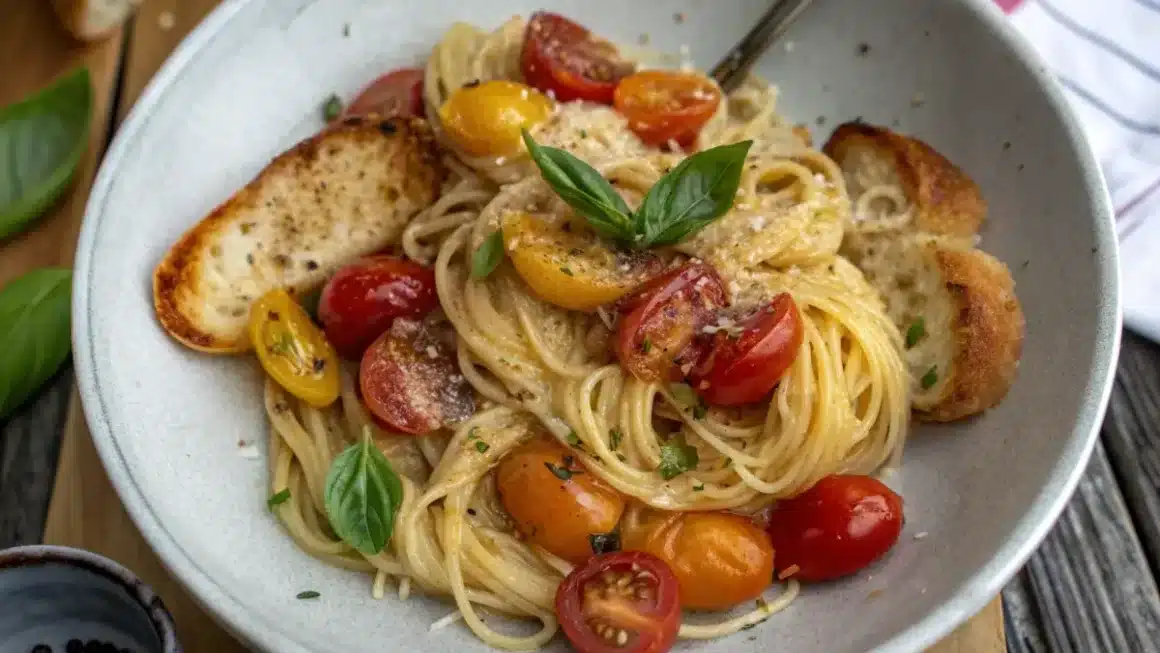 Easy Cherry Tomato Basil Pasta (Ready in 15 Minutes!)