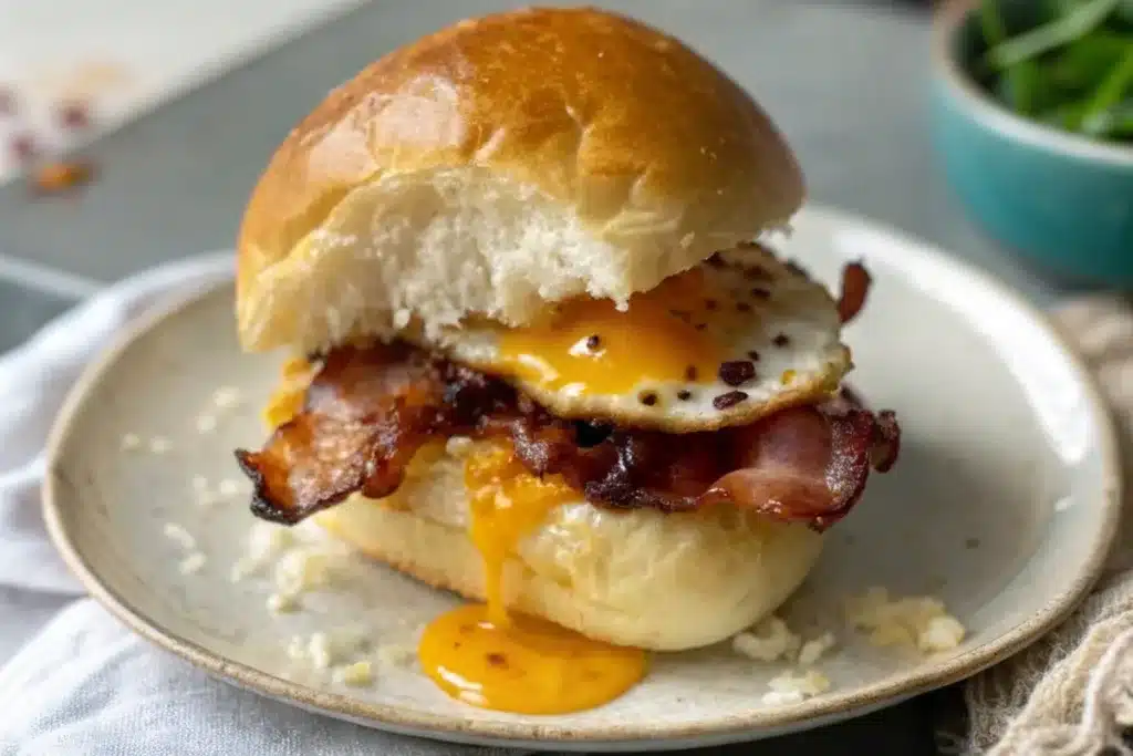 Gourmet Bacon and Egg Brioche Bun