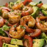 Garlic Butter Shrimp & Avocado Salad