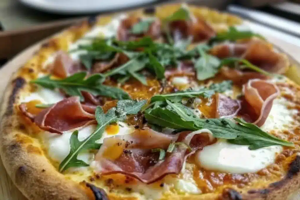 Gourmet Prosciutto and Honey Pizza Recipe with Fresh Arugula