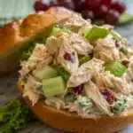 Shredded Chicken Salad on a Toasted Bun