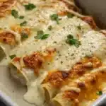 The Secret to the Best Cheesy Baked Enchiladas with Silky White Sauce