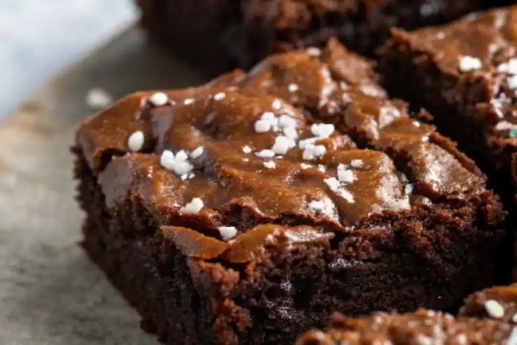 Salted Dark Chocolate Fudgy Brownies