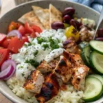Easy Greek Chicken Souvlaki Bowls with Homemade Tzatziki
