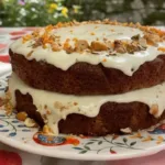 Homemade Carrot Cake Layer Cake with Toasted Nuts