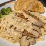 Simple Homemade Chicken Alfredo with Broccoli and Mushrooms