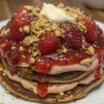 Strawberry Cheesecake Oat Pancakes