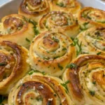 Garlic Herb Savory Cinnamon Rolls with Cream Cheese Filling