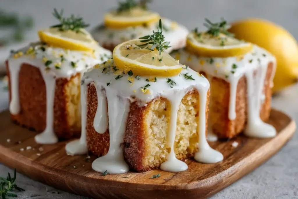 Lemon Glazed Cube Cakes