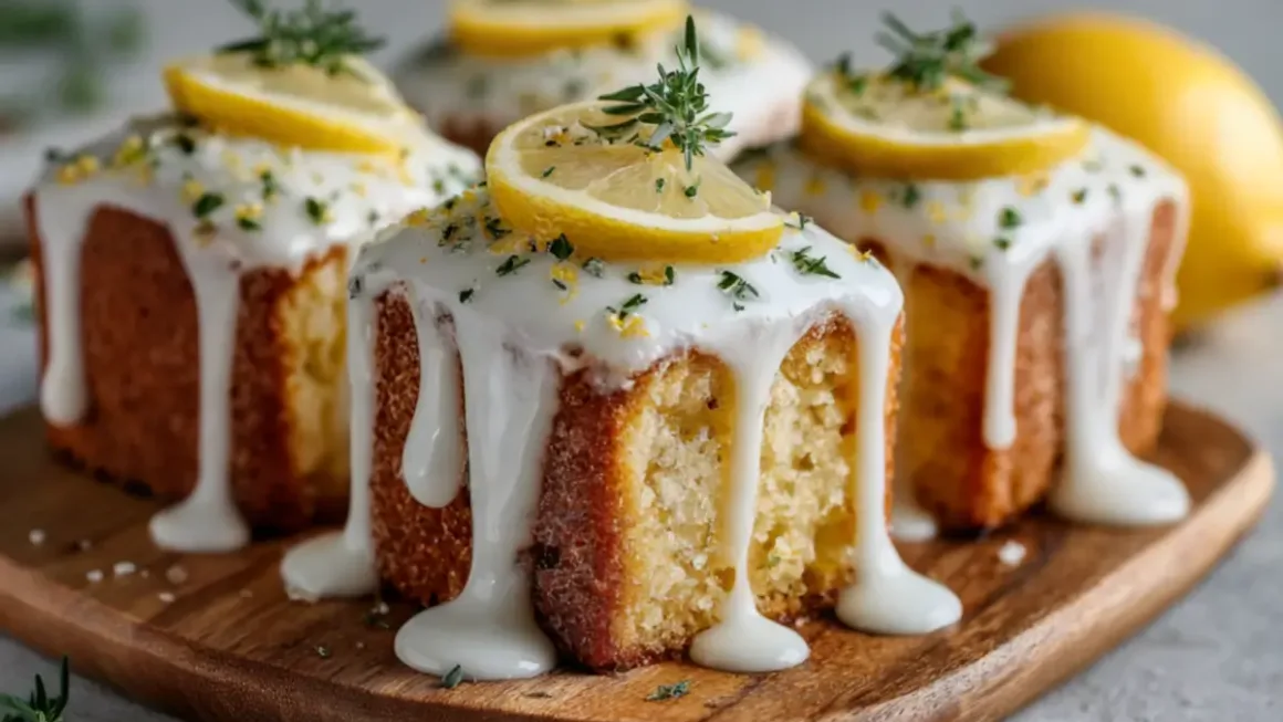 Lemon Glazed Cube Cakes