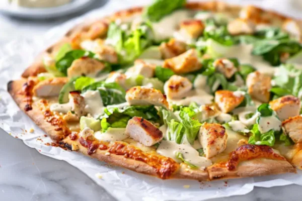 Crispy Chicken Caesar Salad Pizza for an Easy Weeknight Dinner